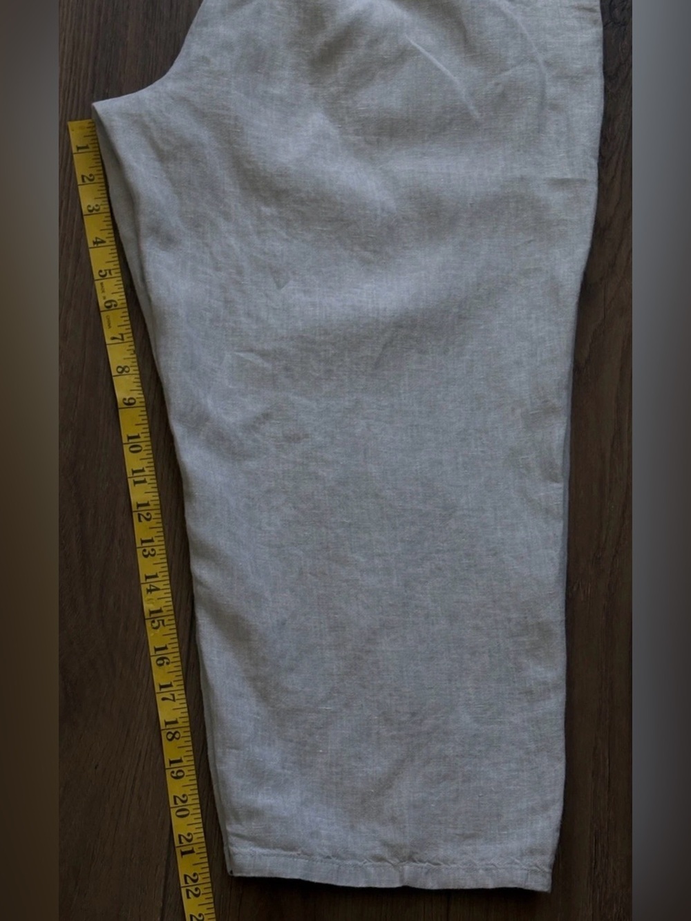 J. Jill Love Linen Pants Sz L Cropped Elastic Waist Neutral Lightweight Casual - Picture 7 of 8